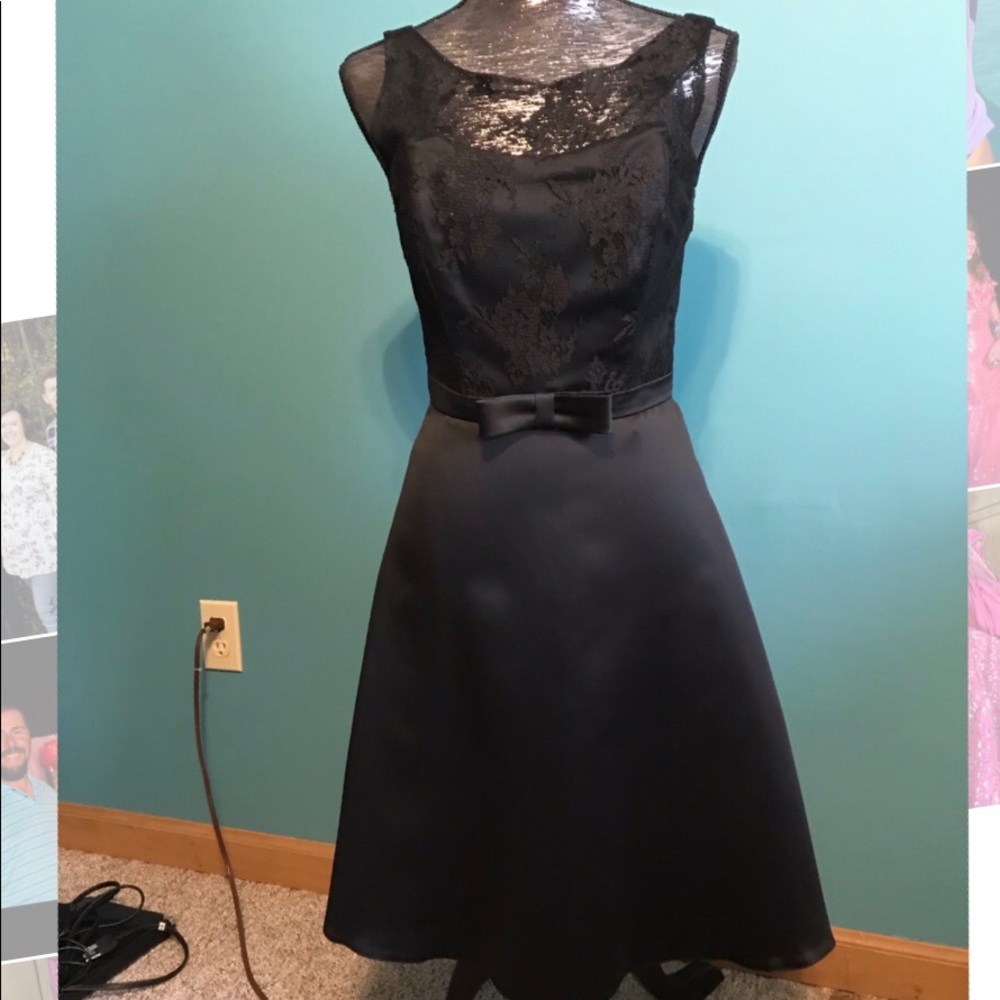 Short black bridesmaid dress